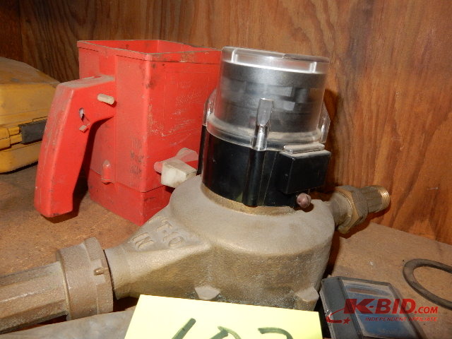 Water Meter, Lincoln Grease Gun (new), Grass Seeder