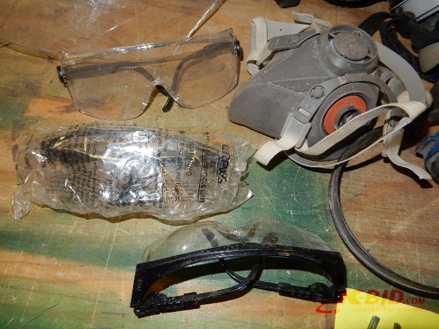 Misc. Respirator Masks, Boot strap on treads, Box of Filters, Face Shield