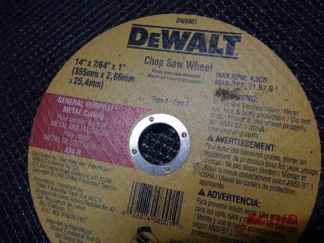 Dewalt Chop Saw Blades.  14in x 764 x 1in
