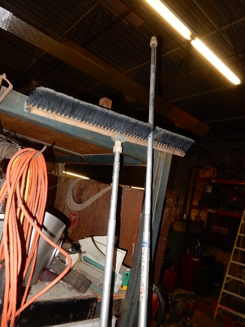 Concrete Broom and Extension poles(poles don�t move.. They seem to be stuck).