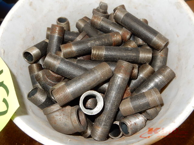 5 Gal pail of Nipples and elbows (mostly nipples).  Look like 34 in