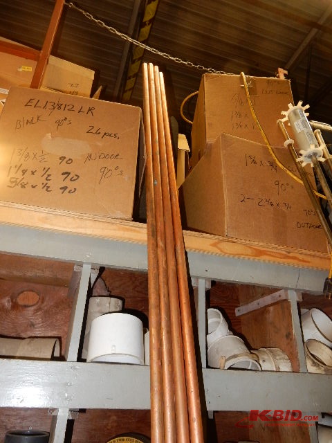 4, 10 ft lengths of 34 in copper pipe, 1, 50 in piece  1, 12 in x 4ft, 2, 58 in x 4 ft.