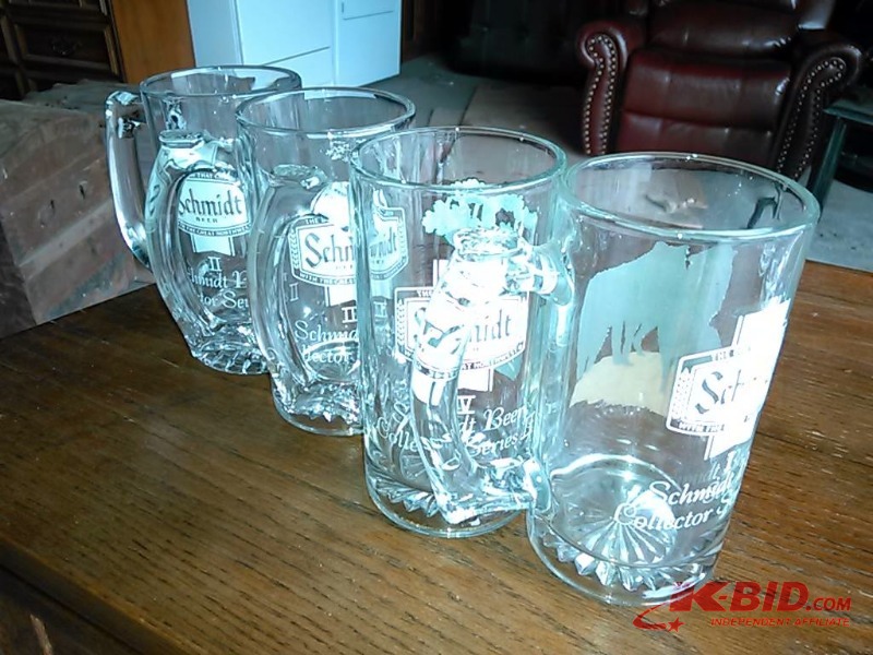 lot 17 image: Awesome Brand New Never Used Schmidt Collectors Mugs Series 2 Glasses 1 thru 4