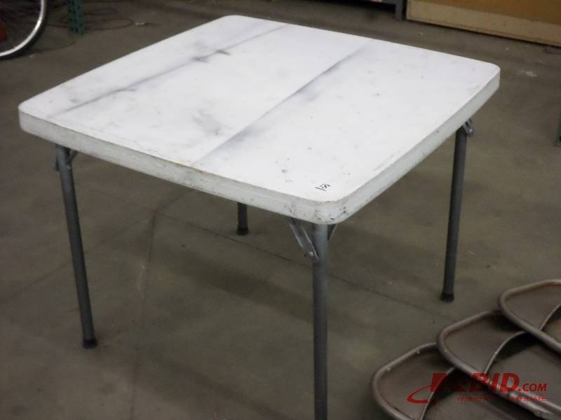 lot 18 image: 3x3 Folding Table With (4) Foldin...