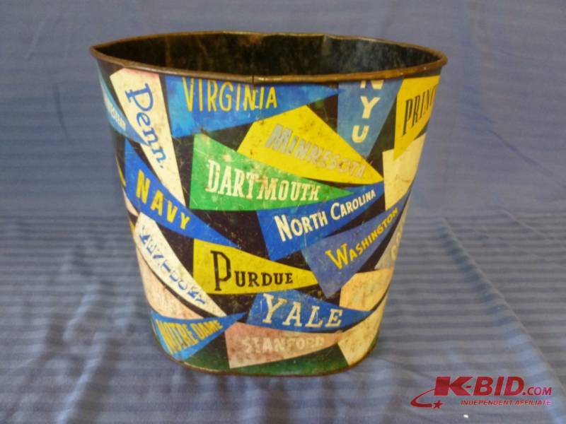Vintage Metal Trash Can
