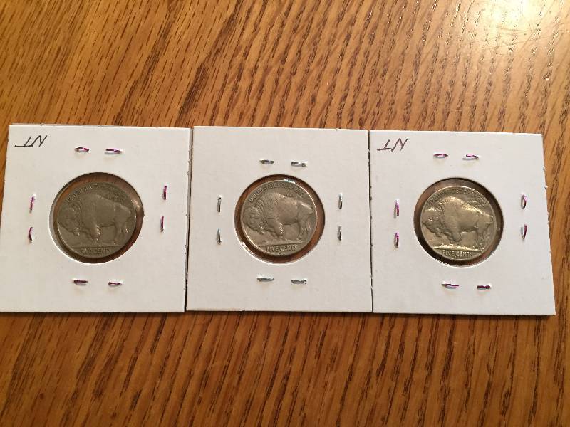 1935 P,D AND S BUFFALO NICKELS