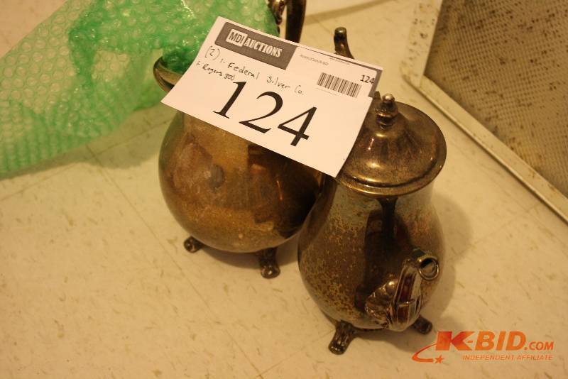 Lot of (2) Vintage Coffee Serving Pots Metal Federal Silver Co. & Rogers 800.