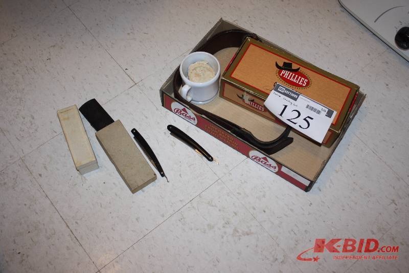 Vintage Shaving Lot Including Shaving Blades Shaving Cream Brush Bond And More.