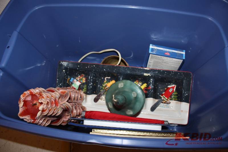 Bin Lot Including Candle Decorative Items And More Does Not Include Bin.