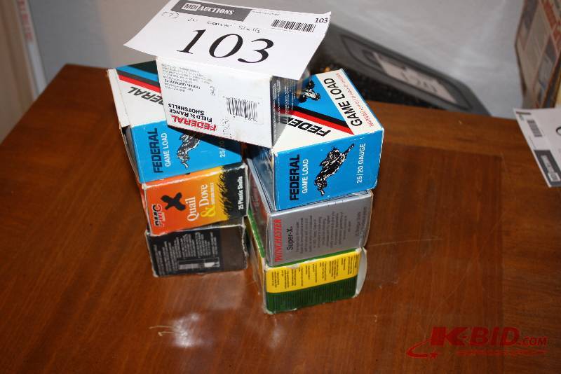 Box Lot of (7) 20 Gauge Shotgun Shells Including Brands Federal Winchester Charles Daly & More.