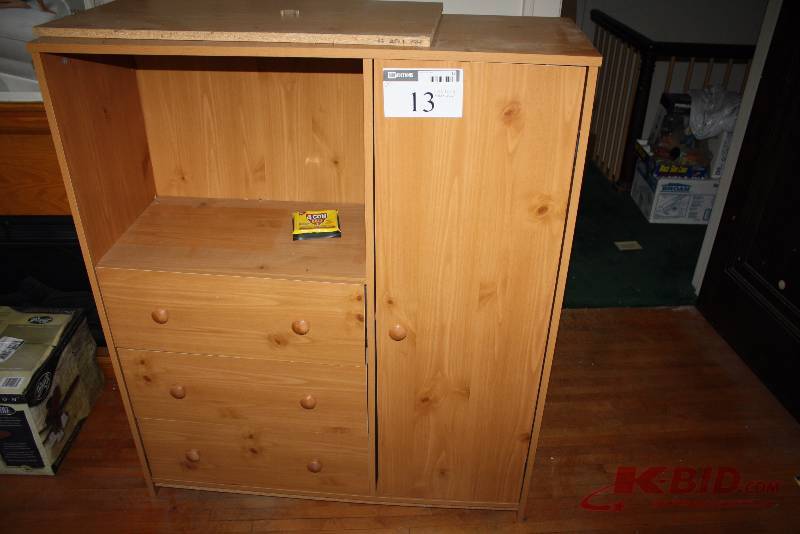 Lot of (2) Wooden Storage Dressers wDrawers & Cubbies 41 x 15 x 48 31.5 x 20 x 60.