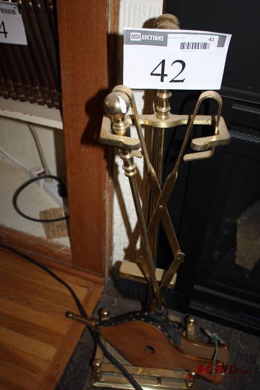 Fireplace Tools Lot Including Fire Poker Fan Stand And More.
