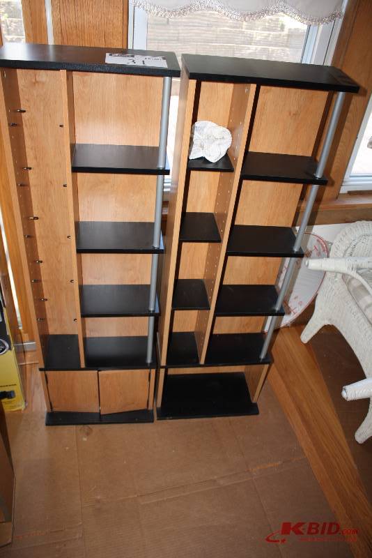 Lot of (2) Shelving Units wStorage Space 16 x 6.5 x 50.