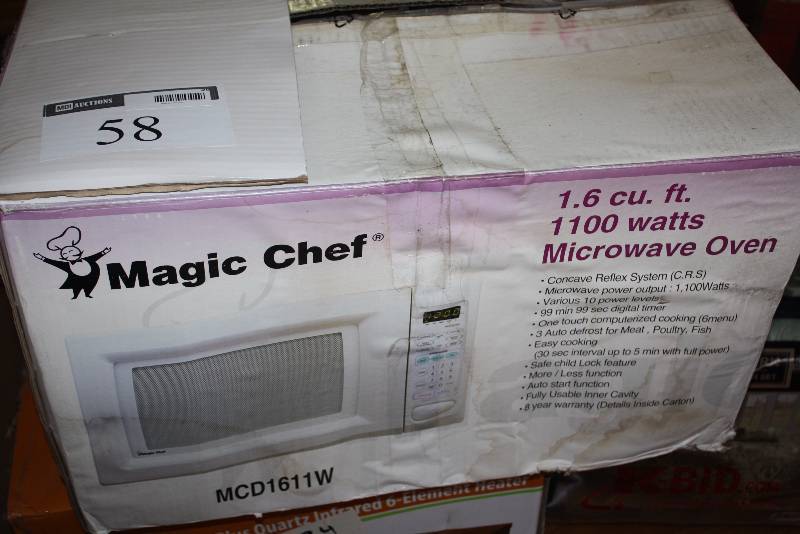 Magic Chef Microwave Oven 1.6 cu. Ft 1100W White.