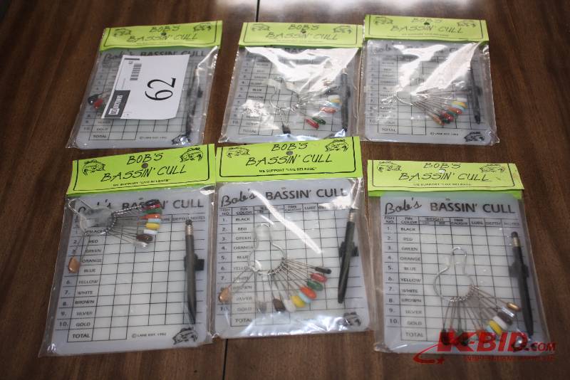 Lot of (6) Bobs Bassin Cull Fishing Items.