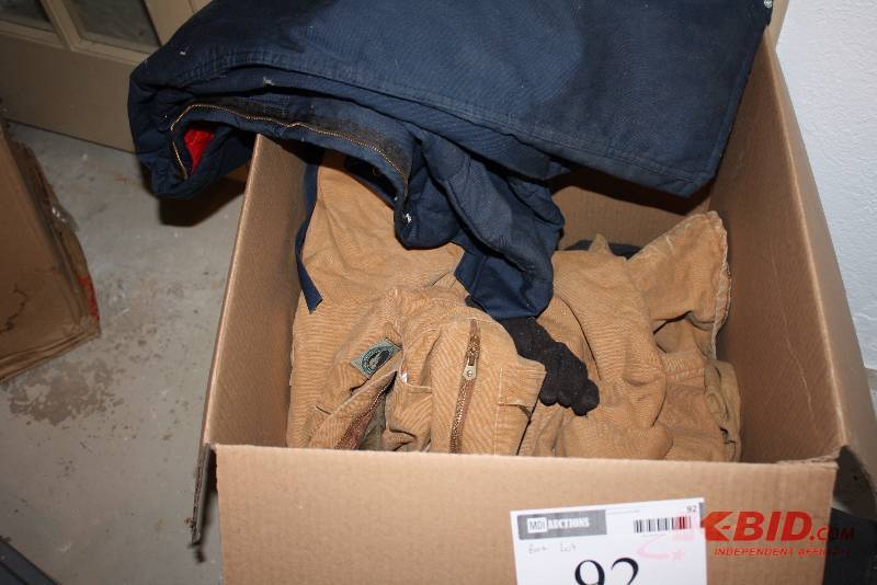 Box Lot Including Work Jumper Miscellaneous Clothing.