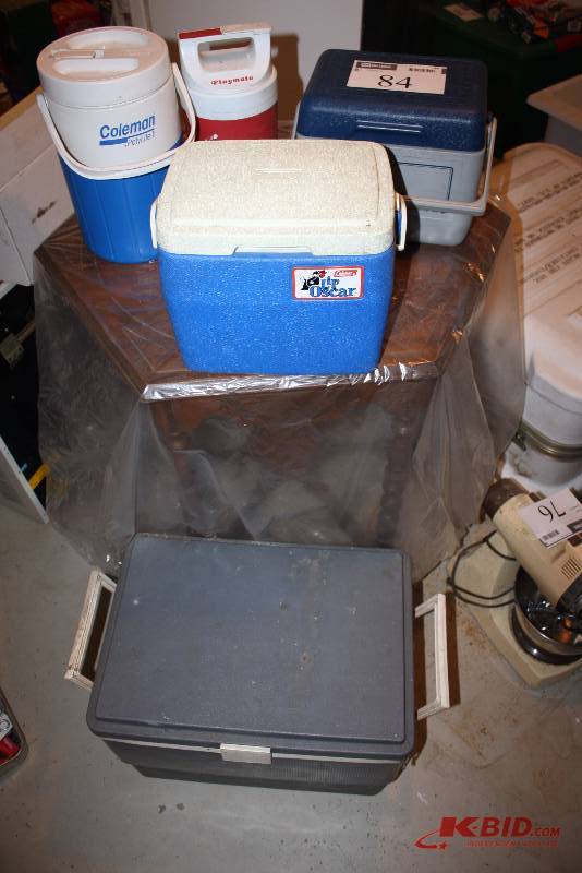 Lot of (5) Including Electric Cooler Plastic Coolers Thermos Cooler And More.