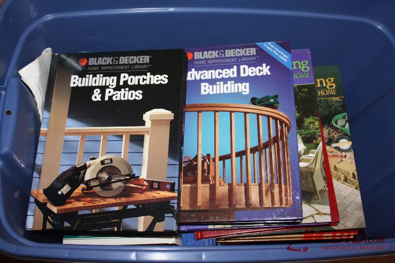Bin Lot of Black & Decker Building Manuals Including Porches & Patios Advanced Deck Building And More Does Not Include Bin.