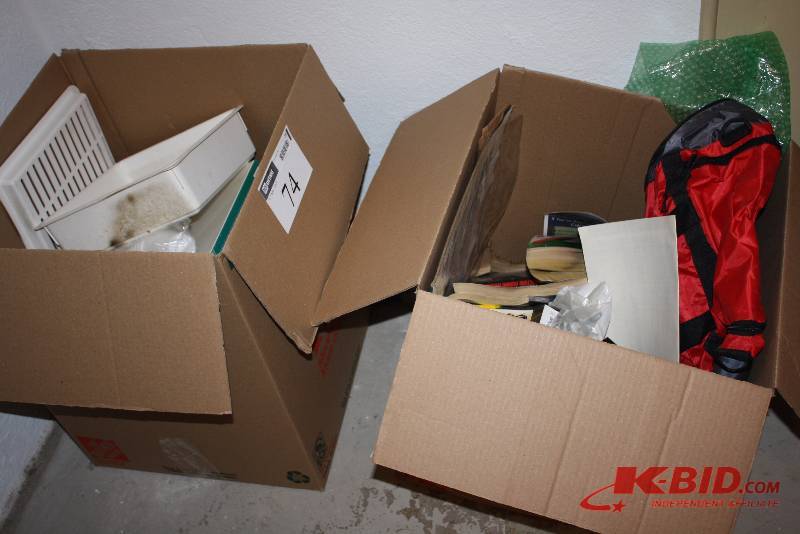 Box Lot of (2) Including Plastic Bin Styrofoam Cups Vent Cover And More.