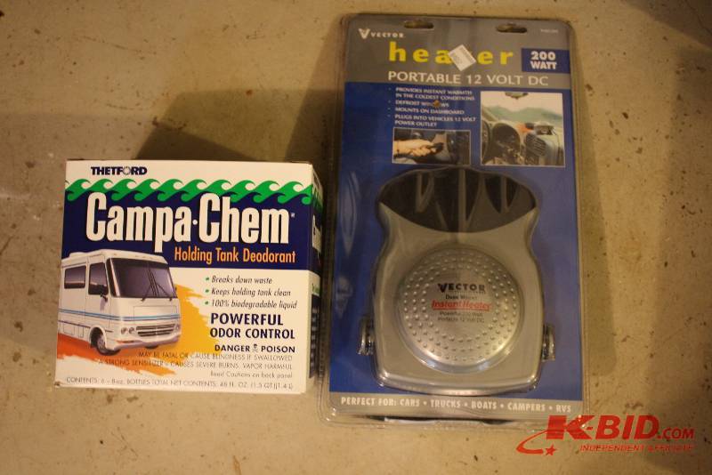 Lot of (2) Including Champa-Chem Holding Tank Deodorant Vector Heater Portable 12 Volt DC, 200W.