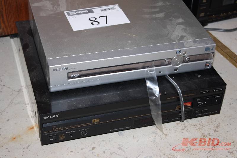 Lot of (2) Including Philips Direct TV Box Sony 5-Disc CD Changer.