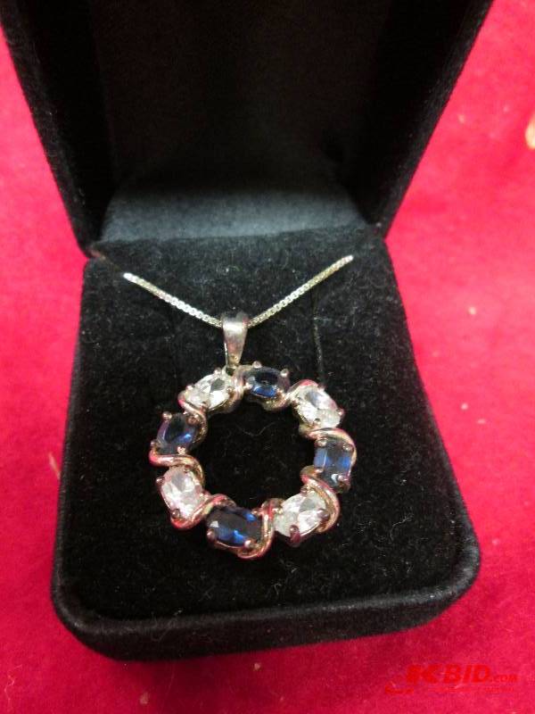 Blue sapphire with sterling silver ...