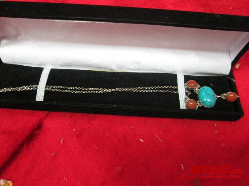 Turquoise and sterling silver - nec...