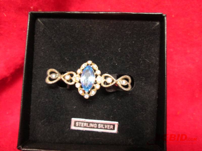 Sterling silver-Swiss blue topaz pi...