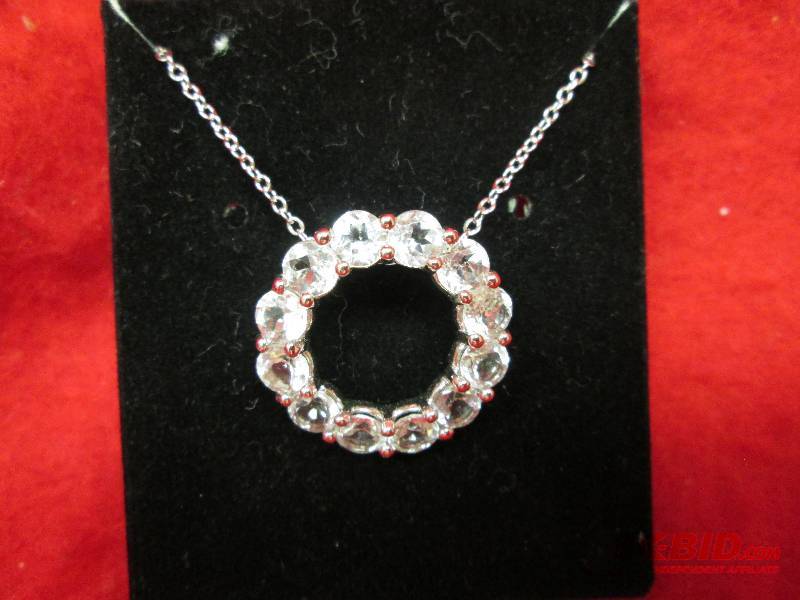 Silver with round pend...