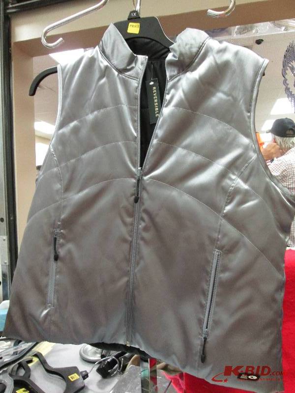 Gray and black vest ...