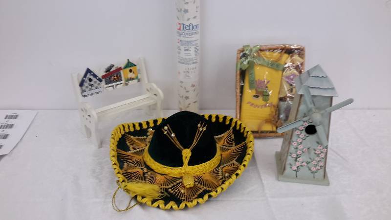 lot 29 image: authentic mexican sombrero, tequila shooter set, wallpaper, dcor