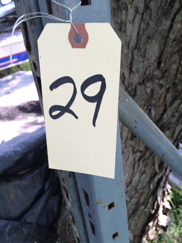 lot 29 image: Steel Shelving  Rack   Measures  8 ft long x 5 ft high x 32 inches wide