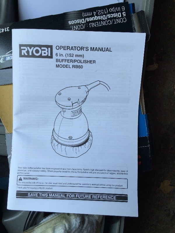 lot 31 image: RYOBI 6 inch Buffer  appears to be lightly used (Like New) and in very good shape