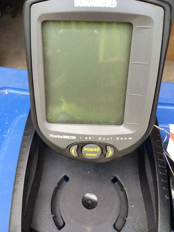 lot 94 image: Hummingbird - Piranha Fish Finder  Depth Finder MAX230  owner says it works