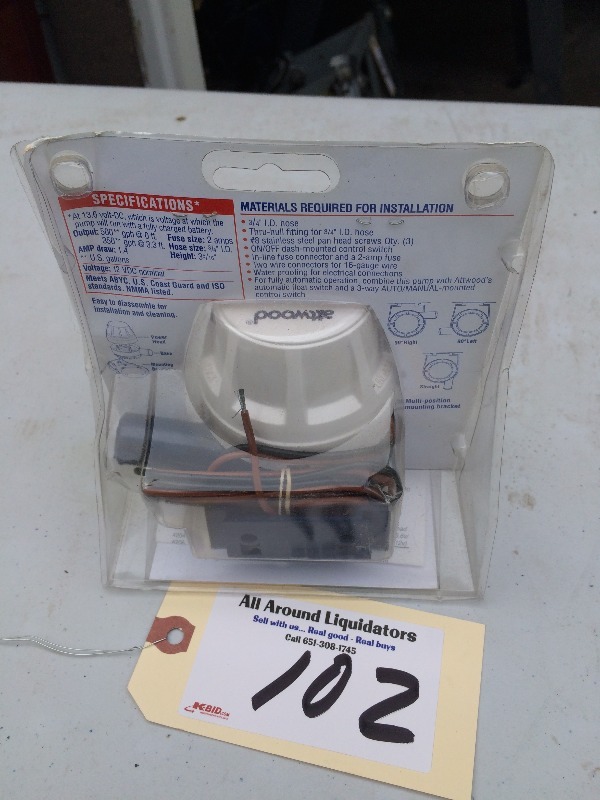 lot 102 image: Atwood V500 Bilge Pump - New in package