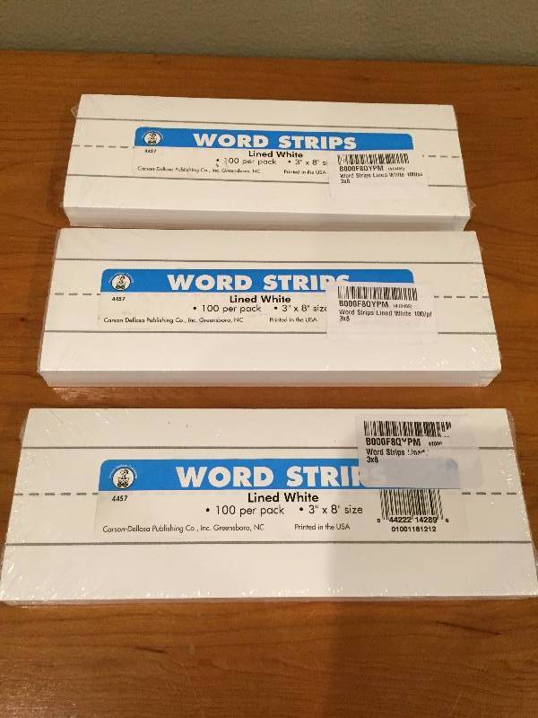 lot 54 image: Word Strips - Lined White