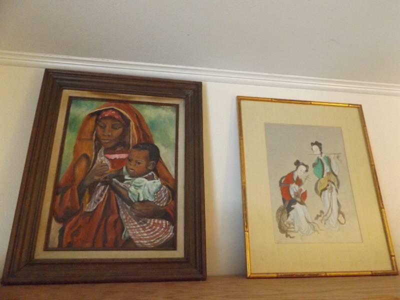 lot 37 image: Framed Oil Painting and Picture