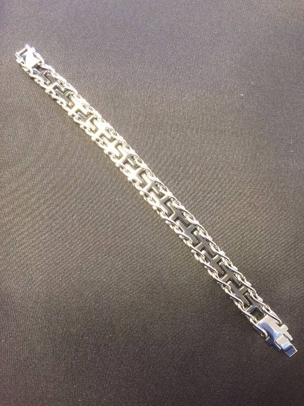 Mens Black Cross Bracelet