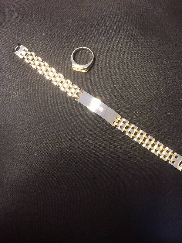 Mens 2-tone CZ Set