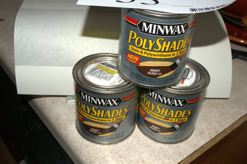 lot 53 image: 3 PINT CONTAINERS OF MINWAX HONEY GLOSS POLYSHADES.