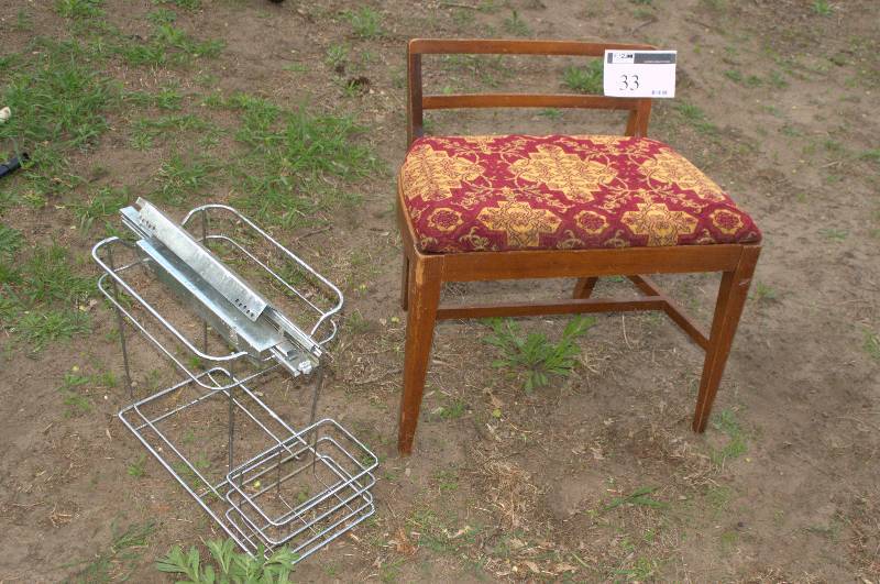 lot 33 image: ONE CHAIR AND ONE GARBAGE SLIDE FOR UNDER CABINETS.