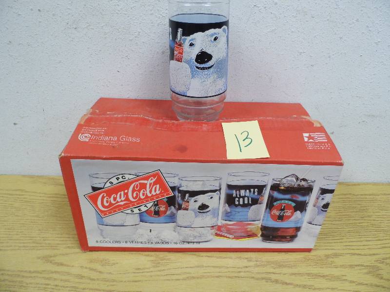 lot 13 image: 8 Piece Set Coke Glasses