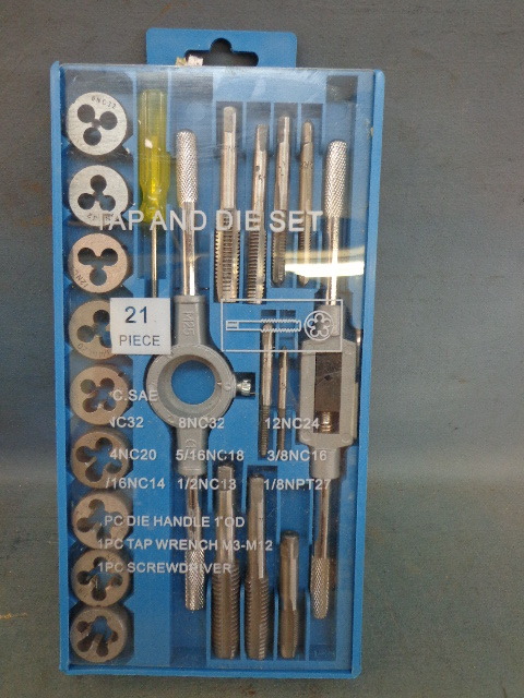 New 21 pc. Tap and Die Set