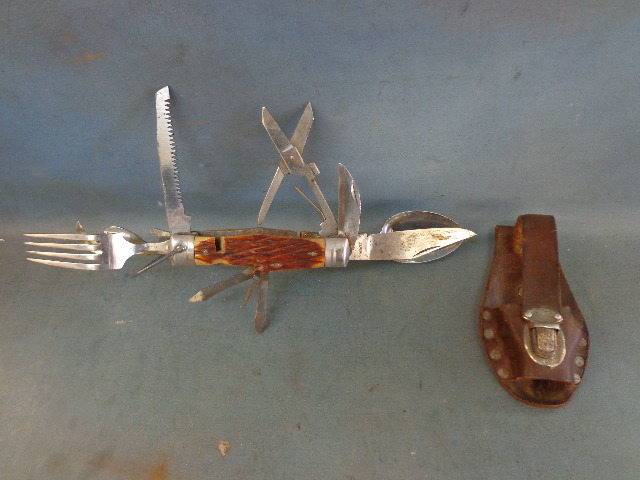 Vintage Camping Knife and Belt Sheath