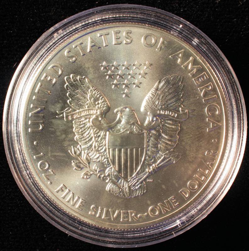 2015 AMERICAN SILVER EAGLE 1 TROY OZ. .999 FINE SILVER DOLLAR COIN IN AIRTIGHT CAPSULE