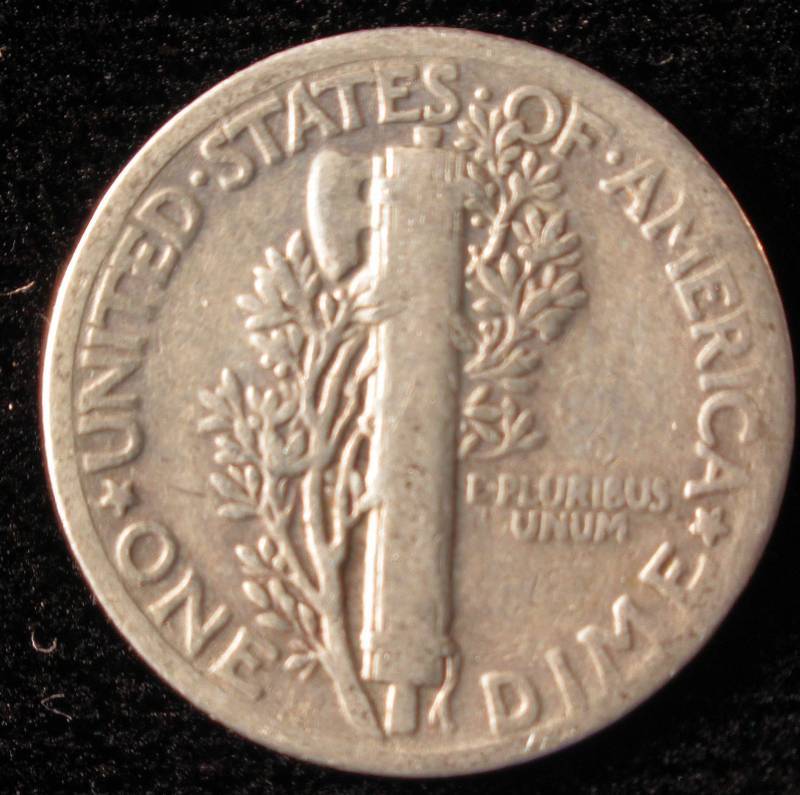 1935 MERCURY SILVER DIME FINE DETAILS
