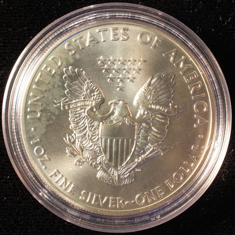2015 US SILVER EAGLE 1 TROY Oz. .999 FINE SILVER IN AIRTITE HOLDER