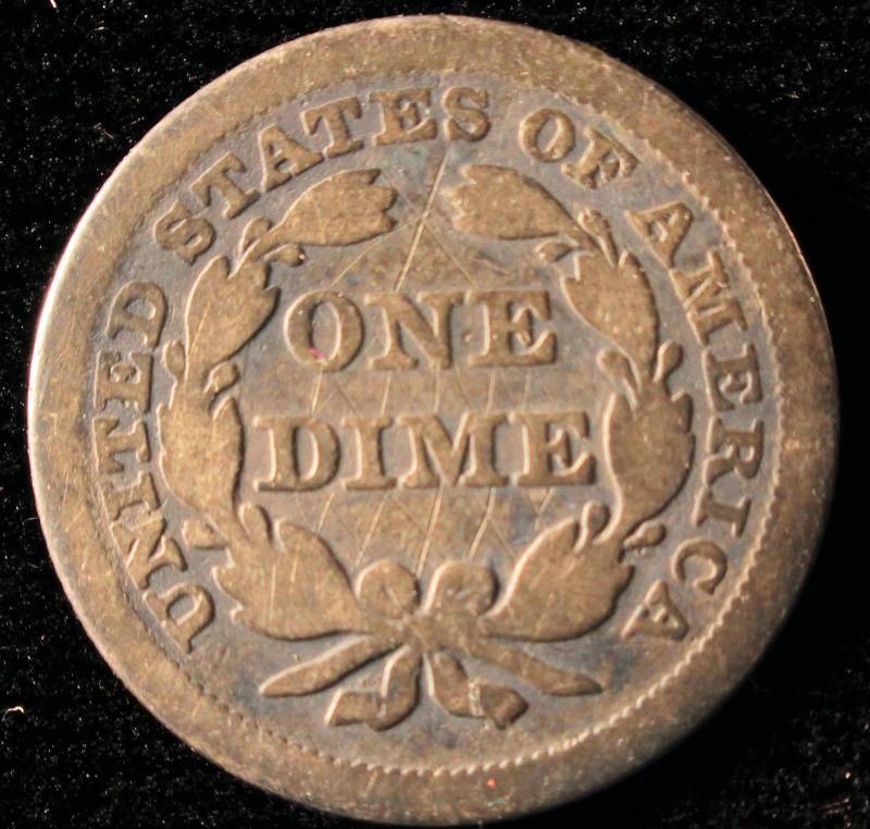 1853 US SEATED SILVER DIME G DETAILS