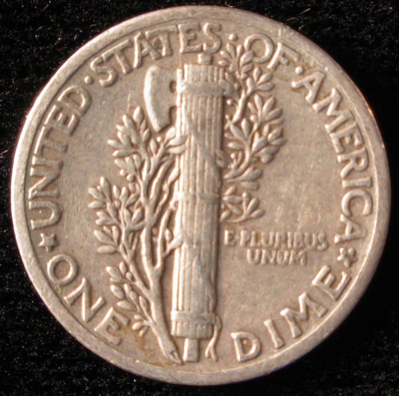 1942 MERCURY SILVER DIME FINE