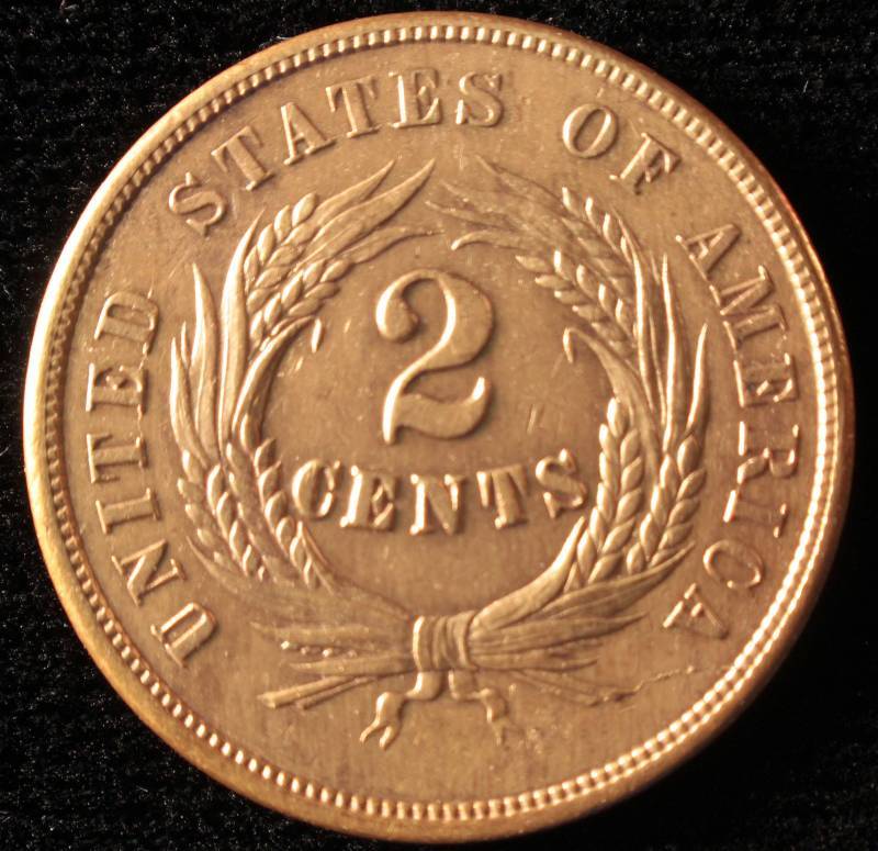 1864 US TWO CENT PIECE UNC